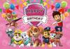 PAW Patrol Cartoon Dog Birthday Backdrop Kids Happy Birthday Photo Background Banner Baby Shower Boys Girls Party Decor Supplies