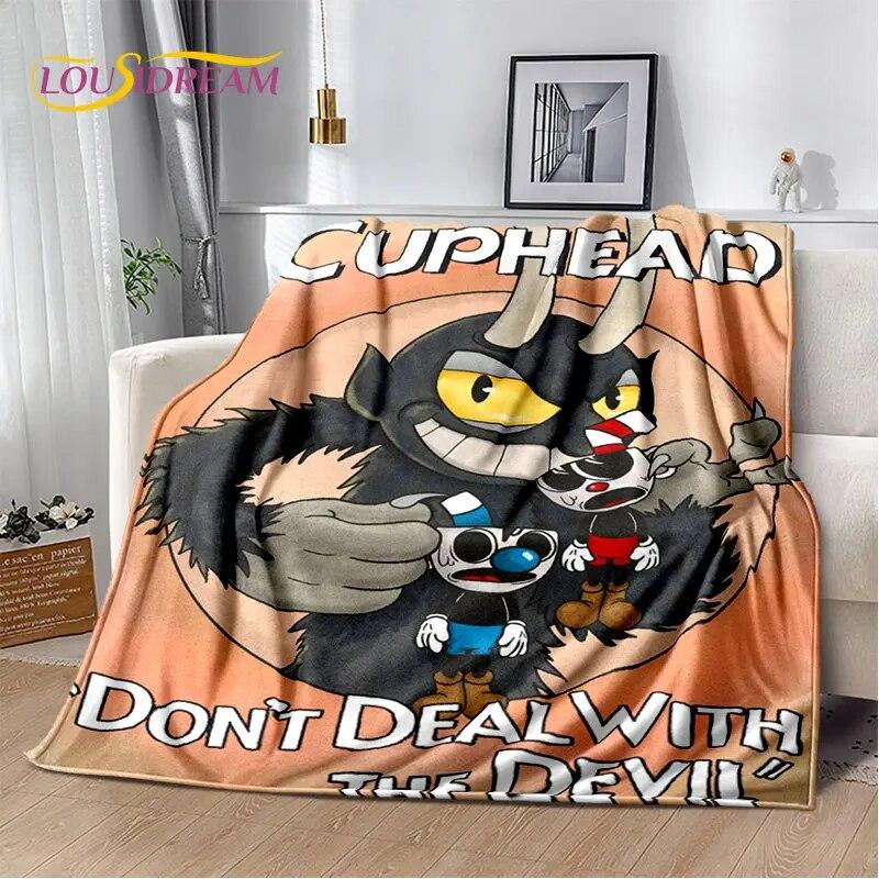 Cuphead and Mugman,Game Gamer Soft Plush Blanket,Flannel Blanket Throw Blanket for Living Room Bedroom Bed Sofa Picnic Cover Kid