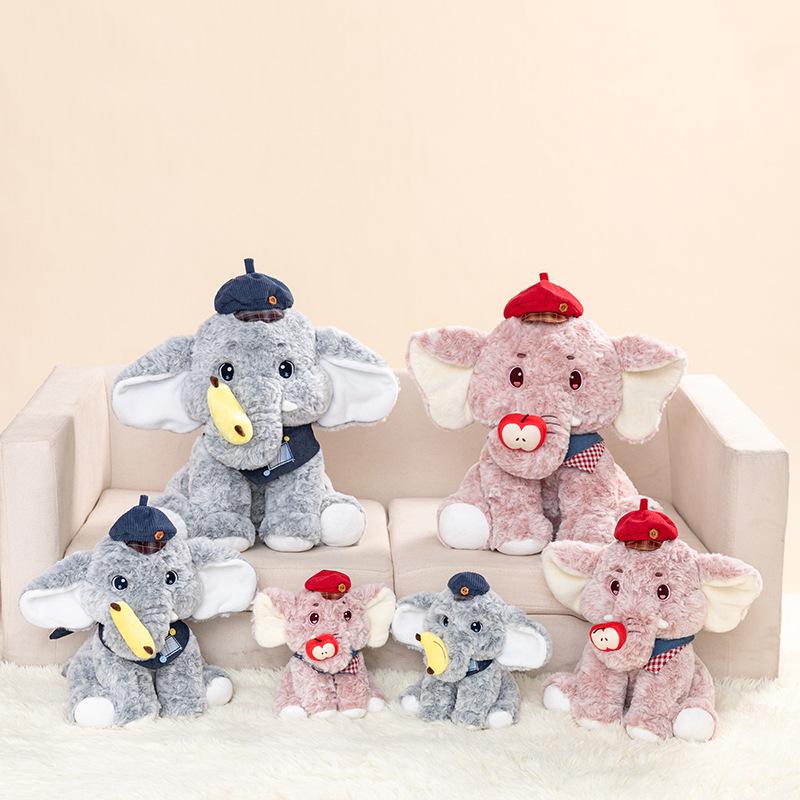 Plush Apple and Banana Elephant Toys and Figurines Dolls.