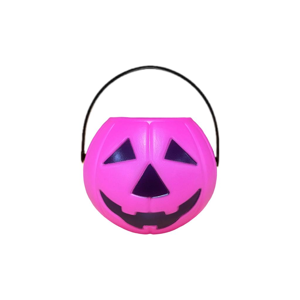 Halloween Pumpkin or - Handheld Candy Pail with Handle, Orange Decor for Party and Collection