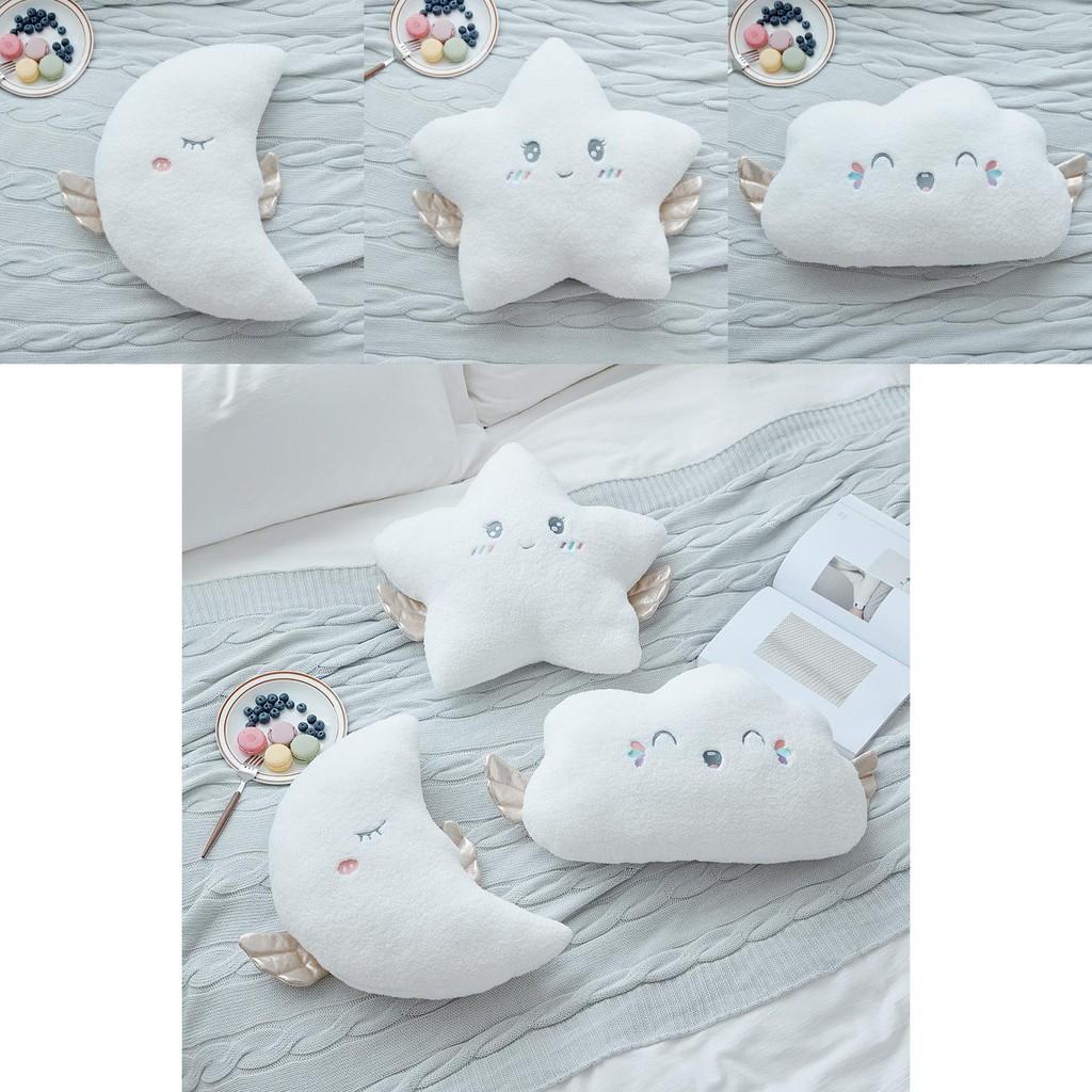 Star Moon Cloud Plush Toy With Wings Pp Cotton Filling For Cozy Sofa Cushion