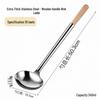 Chef's Long Spatula & Spoon - Wooden Handle, Stainless Steel, Ideal for Stir-Fry & Soup, Thickened for Durability, Perfect Kitchen Tool