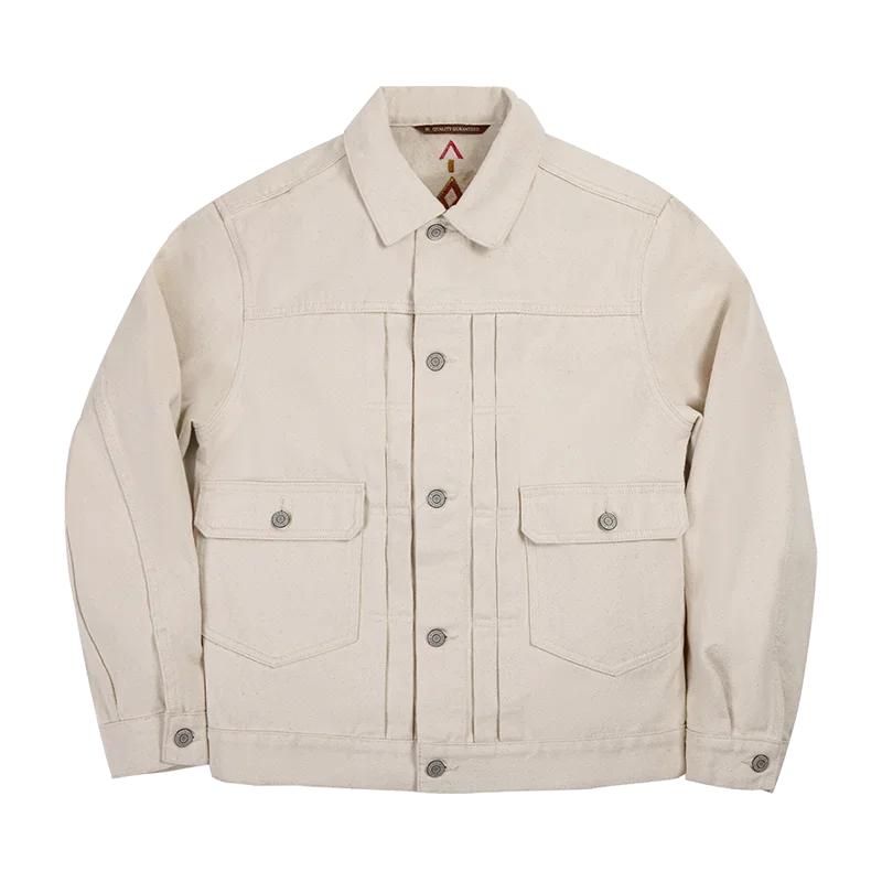 

Куртка джинсовая мужская Maden Retro White, хлопковая, джинсовая куртка, приталенная верхняя одежда, модная уличная одежда, качественная винтажная мужская одежда M бежевый