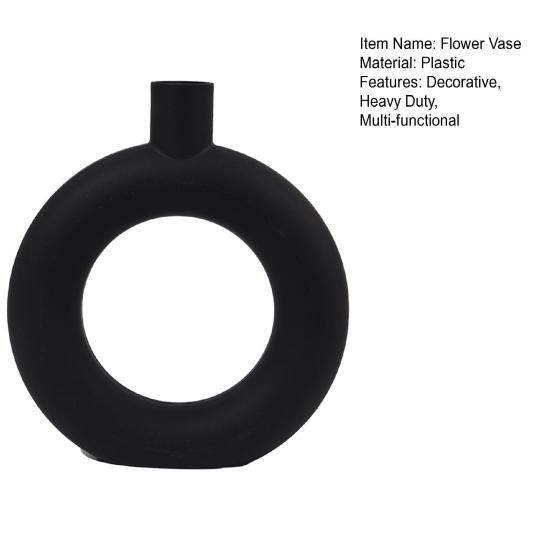 Plastic Circle Flower Vase Minimalist Modern Flower Holder Container Home Office Table Centerpiece Decorative Floral Plants Vase