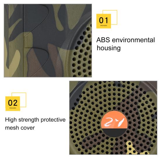 E-898 Megaphone HiFi Intelligent Noise Reduction Infrared Remote Controller Camouflage Bluetooth-compatible Wireless