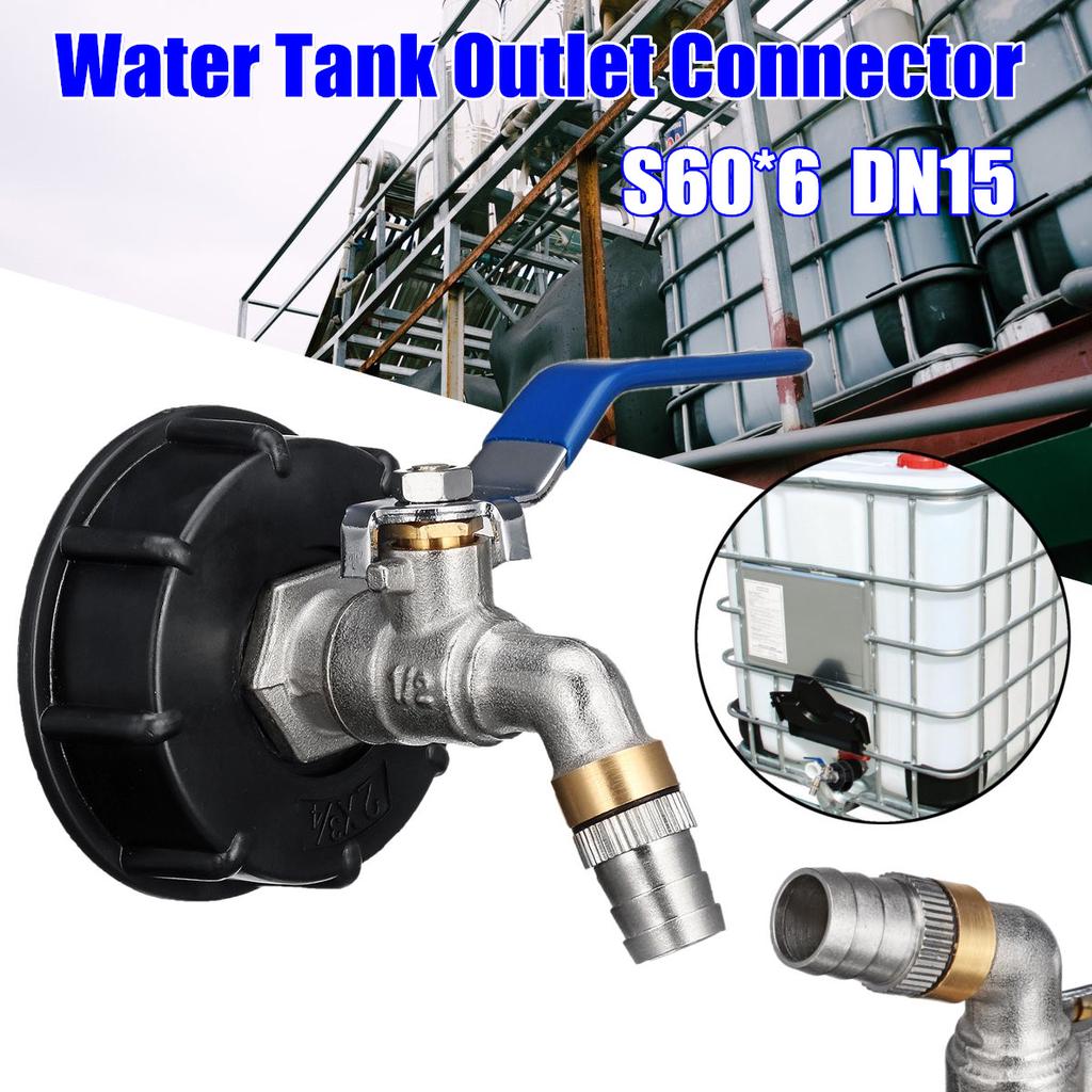 DN15/DN20 S60X6 Water Tank Outlet Connector Thread Mounting IBC Tank Tap Adapter DN15/DN20 S60X6 Water Tank Outlet Connector Thread Mounting IBC Tank Tap Adapter