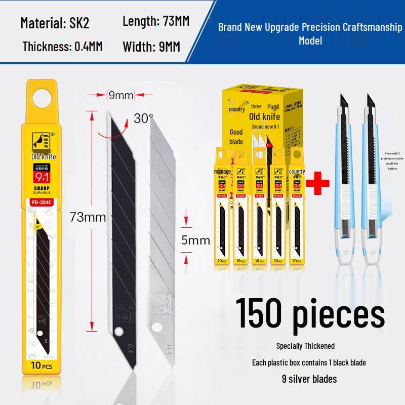 Woodpecker 9mm Craft Knife: 30-Degree Pointed Blade for Film & Wallpaper.