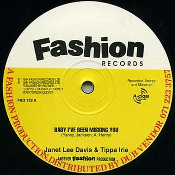 

12inch Record JANET LEE DAVIS & TIPPA IRIE - Baby I ve Been Missing You FAD132 Fashion Records 1994 UK Reggae, Ska & Dub Used