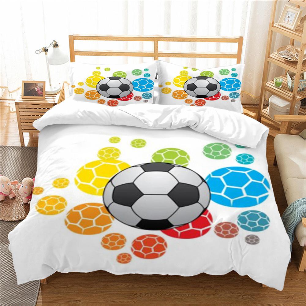 Heißer Verkauf 3D Fußball Malerei Bettbezug-Sets Hochwertige Bettwäsche Anzug König Doppel Größe Atmungsaktiv Schlafzimmer Dekoration Bettbezug-Sets