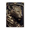 Metal Sculpture Gorilla King Canvas Painting Print Golden Lion Tiger Deer Bull Poster Art Animal Statue Picture Wall Decoration