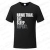 Hawk Tuah Eat Sleep Repeat Funny Meme T-shirts Unisex Tshirt Men Women's Fashion Casual Oversized T Shirt Short Sleeve Clothing