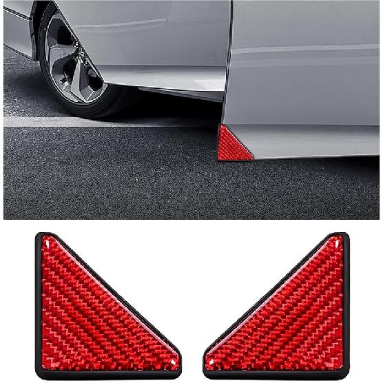 2PCS Car Side Door Edge Guards, Carbon Fiber Anti-Collision Vehicle Door Corner Protector, Self-Adhesive Auto Front Door Corner Scratch Sticker Film,