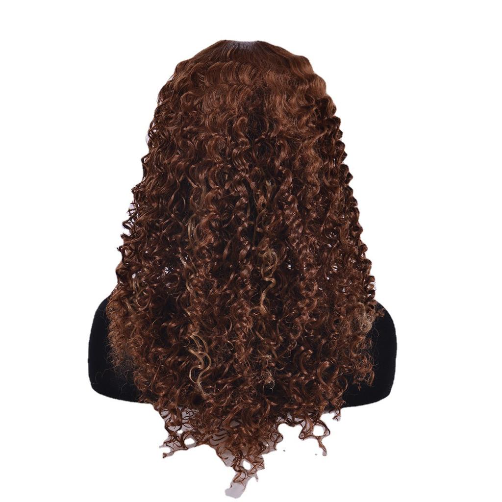 Long Curly Wig Afro Kinky Wigs For Women Synthetic Natural Brown Blonde Wigs Daily Cosplay Party Wig High Temperature Fiber Wigs