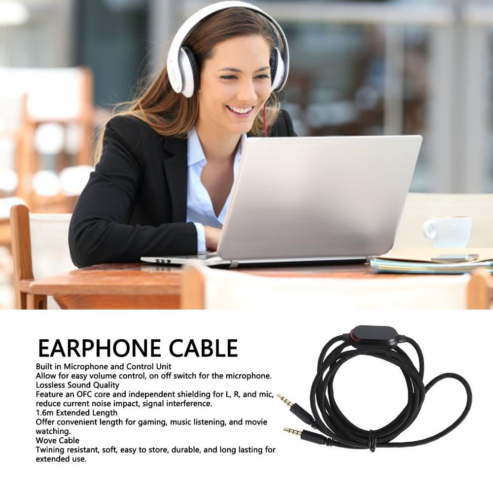 1.6m / 5.25ft Earphone Cable for Alienvvare AW720H AW920H AW310H/Logitech G633 G933 Gaming Headset