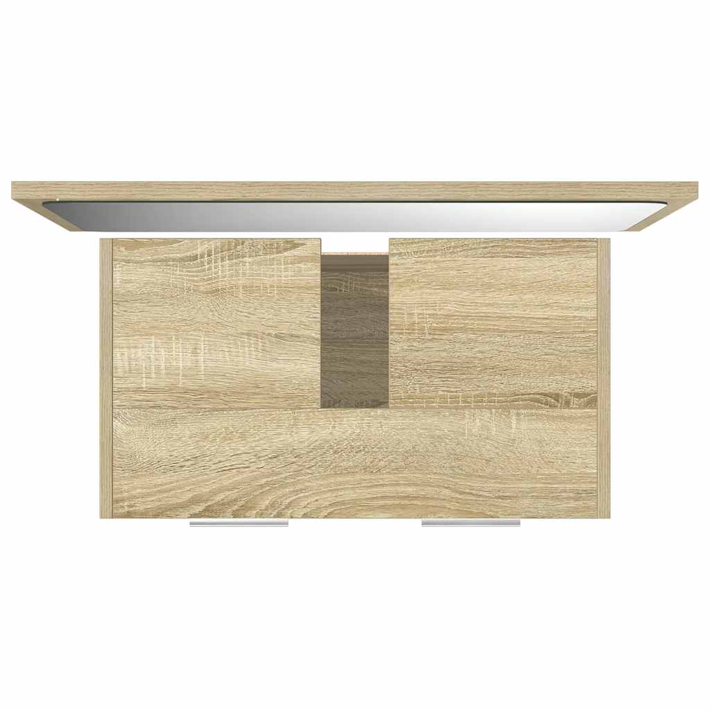 2 Piece Bathroom Furniture Set Sonoma Oak Particleboard