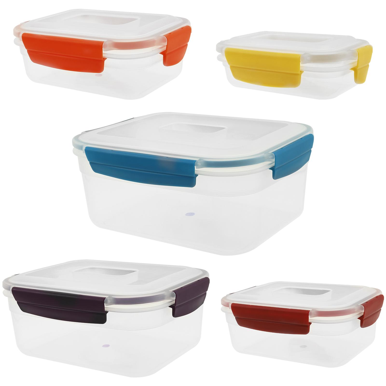 

5Pcs Kitchen Food Contianers Set Refrigerator Safe BPA FREE PP Food Storage Box Well Sealed Container Keep Fresh Food Bread Cake