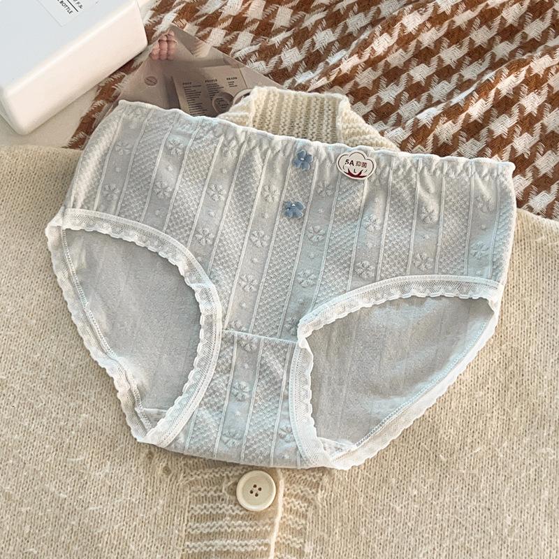 Damen Sommer Reine Baumwolle Taille Bequem Atmungsaktiv Dreieck Slips