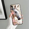 Animal Horse Pattern Black Soft Phone Cover Case for iPhone 15 16 14 Plus 7 8 13 12 11 17 Pro Max 17Air XR XS Max