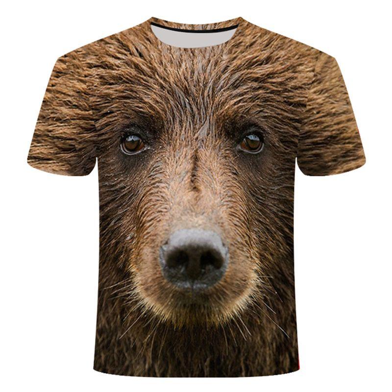 Crew Neck T-Shirt 3D Animal Short Sleeve T-shirt