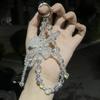 Cute Pearl Lucky Bow Phone Strap Rhinestone Handheld Chain Exquisite Pendant