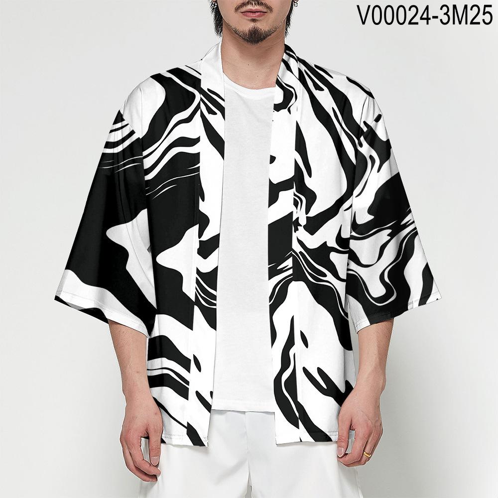 Japanske tradisjonelle kostymer Gutter Jente Mote Kimono Haori Cardigan Jakke Barn Beach Wear Kappe