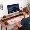 Premium Pink PU Leather Desk Mat - Non-Slip Large Mouse Pad | Waterproof, Easy Clean Office & Home Desk Protector (23.6x11.8in)