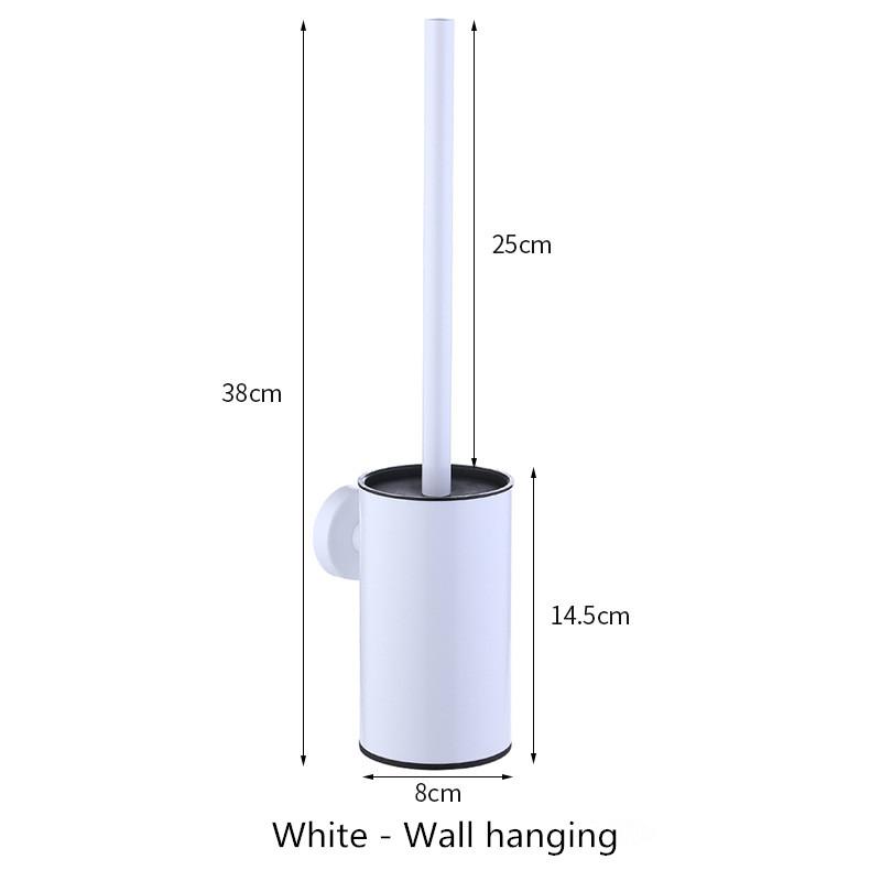 Circular Type Stainless Steel Toilet Brush Black Bathroom Cleaning Brush Holder with Toilet Brush Wall Mount Seven Color Options