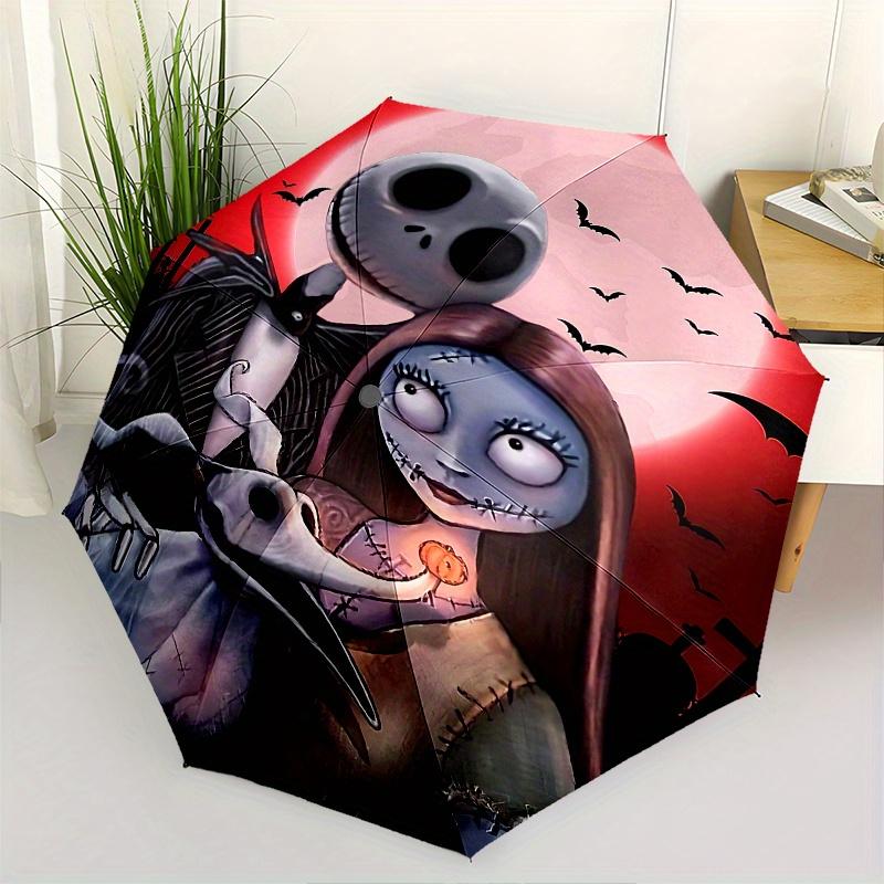 

1 Auto Open Jack SkellingtonSally Themed Colorful 8-rib Portable Umbrella for Men and Women, A Compact Commuting Companion Suitable for Dail