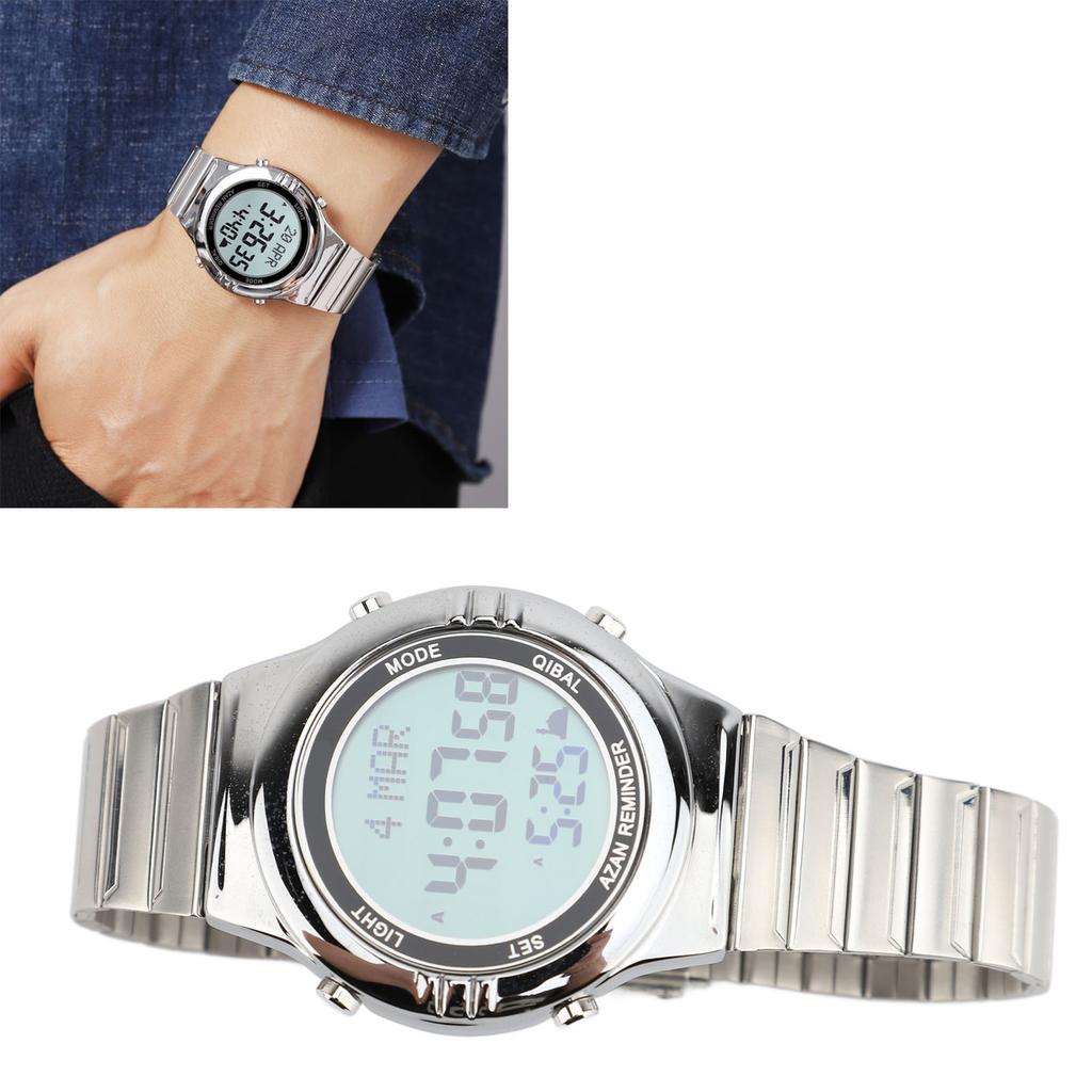 Men Multifunctional Electronic Watch Water Resistant Outdoor Sports Watch LED Digital Display Stainless Steel Wrist Watch for Men