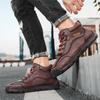 Men's High-top Casual Sneakers Handmade Leather Shoes Plus Size 39-48 Spring & Autumn