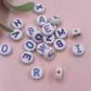 40 Stücke 10mm Weiß Bunte Buchstaben DIY Lose Perlen Für Schmuckherstellung Anhänger Candy Farbe Halskette Armband