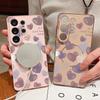 Magnetic For Magsafe Case For Samsung Galaxy S26 Ultra S25 Edge S24 Plus S23 FE S22 A54 A55 A56 5G Candy Color Love Hearts Pattern Matte Cover