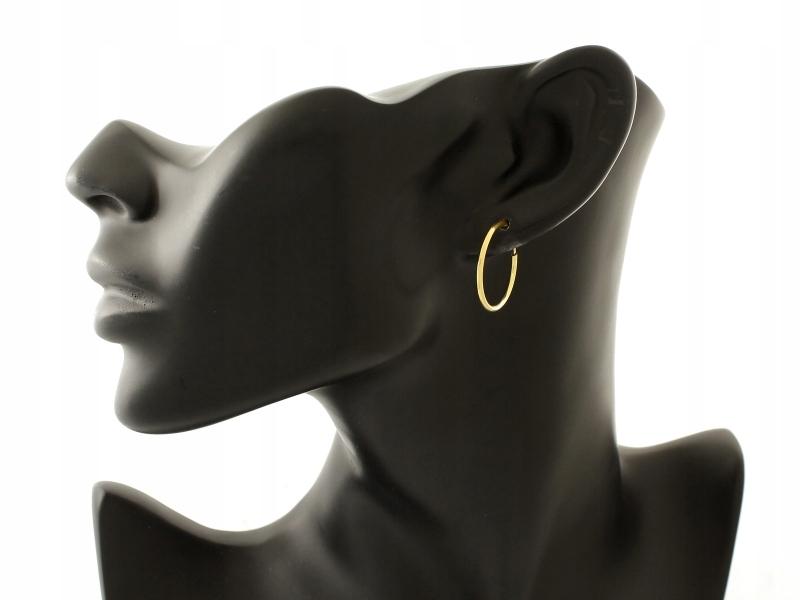 Hoop earrings 585 gold 14k 22 mm classic sharm for girl/woman