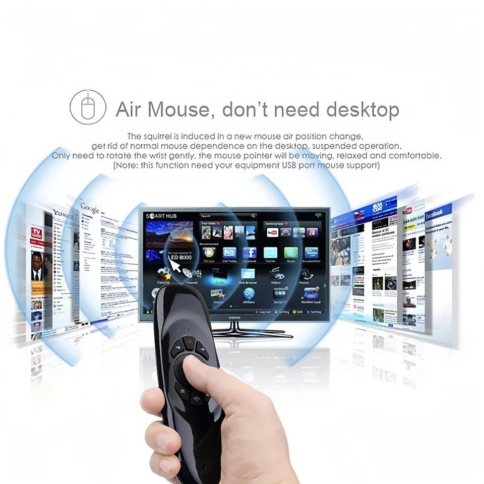 Klawiatura bezprzewodowa 2.4G Klawiatura mysz latająca Klawiatura mini z uczeniem IR dla PC Projektor TV BOX Laptop
