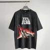 Evil Dead Burn Merch Gewaschene T-Shirts für Männer Frauen Streetwear Hip Hop T-Shirts Sommer T-Shirts Tops Kurzarm