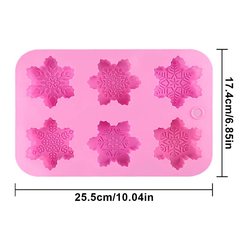 3D Christmas Snowflake Silicone Candle Molds DIY Handmade Soap Chocolate Cake Decoration Baking Mold Christmas Party Gift