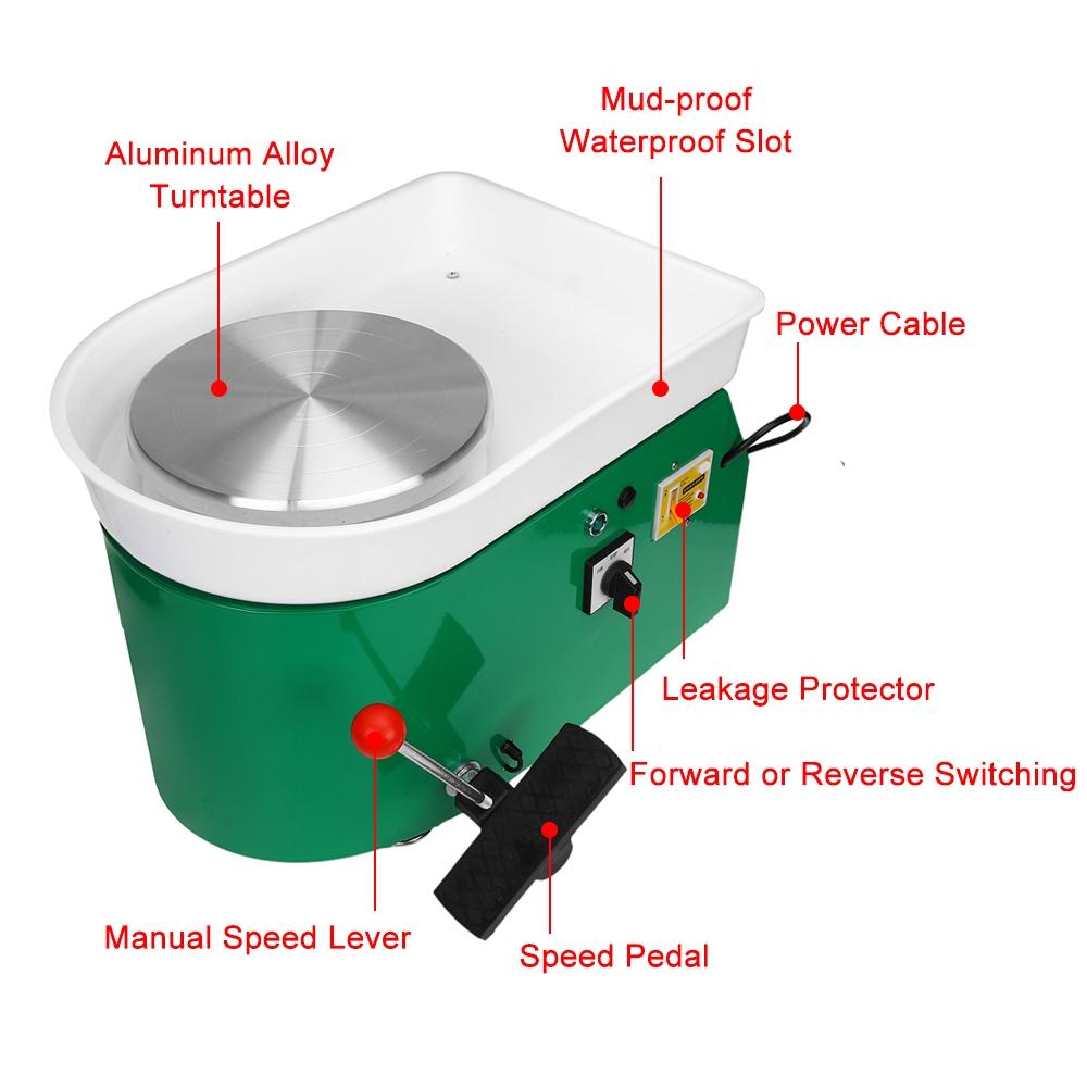 220V /110V DIY Electric Pottery Wheel Ceramic Machine 600W Foot Pedal Clay Pottery Forming Ceramic Works Art Work Mould US EU AU