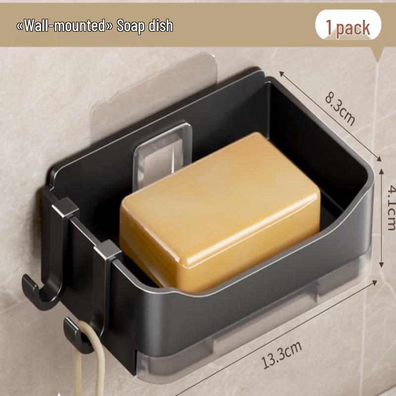 MDNG Wall-Mounted Soap Dish with Hooks