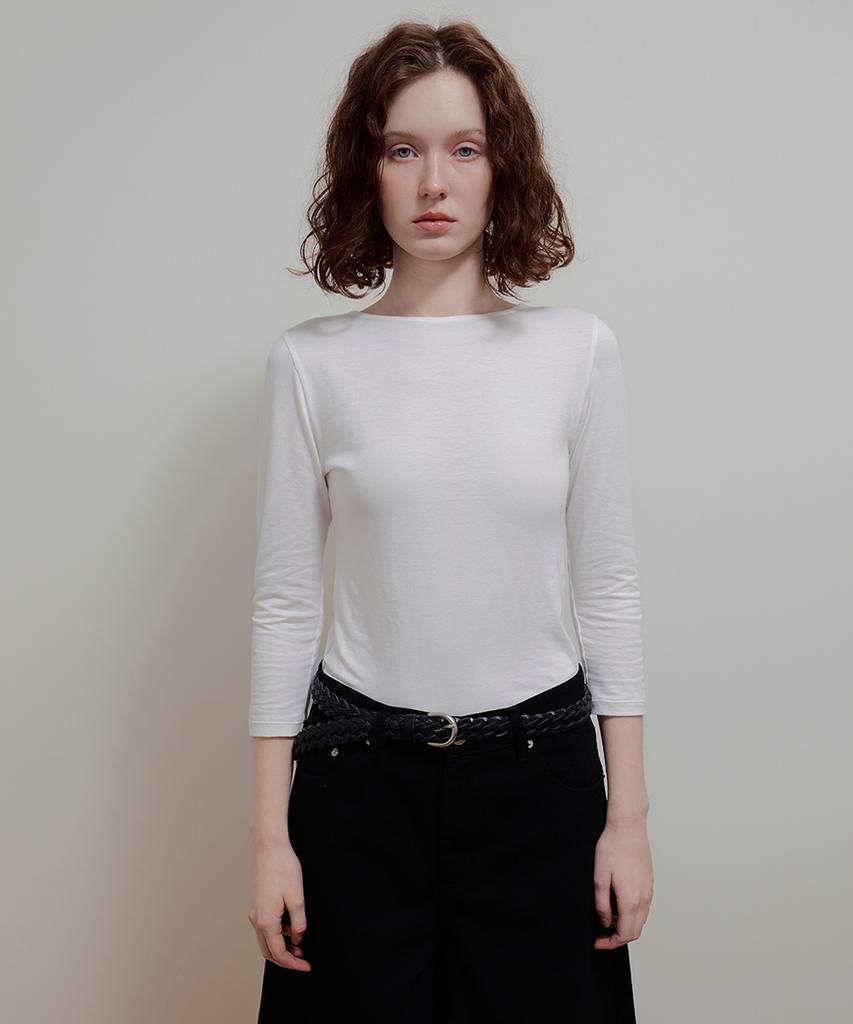 Aobteu Modal Half Sleeve T-Shirt - White