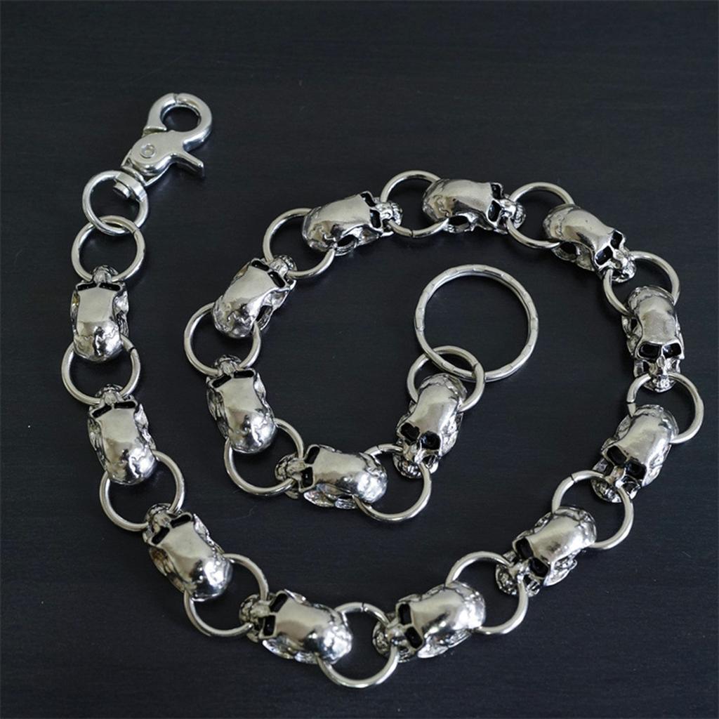 Skull Charm Wallet Chain Punk Jewelry Jean Chain with Closure Hook Belt Chain