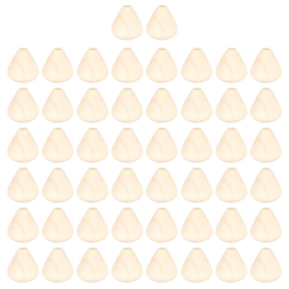 

50pcs Cone Cone Wooden Beads 22 x 23mm Ball Spacer Beads Beads Wooden Beads Necklace Making