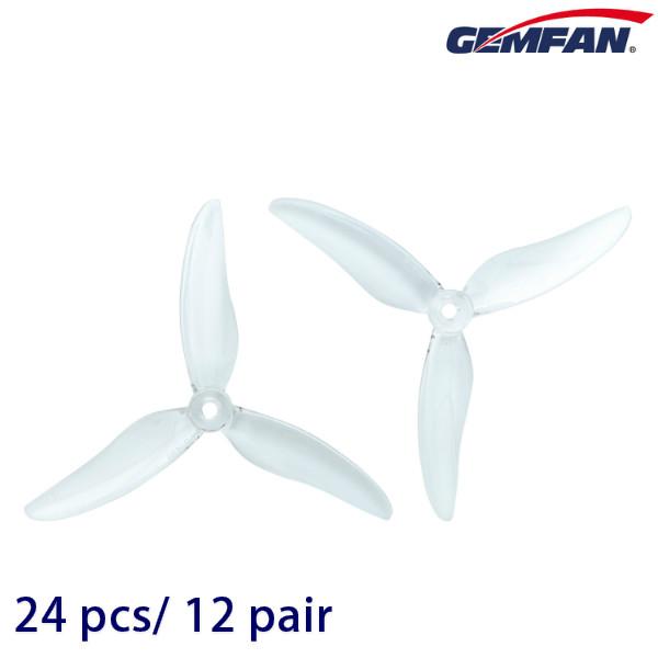 24 pcs/12 pairs Gemfan Hurricane 51499 5inch tri-blade Propeller Props CW CCW Propeller compatible T-motor motor FPV RC drone