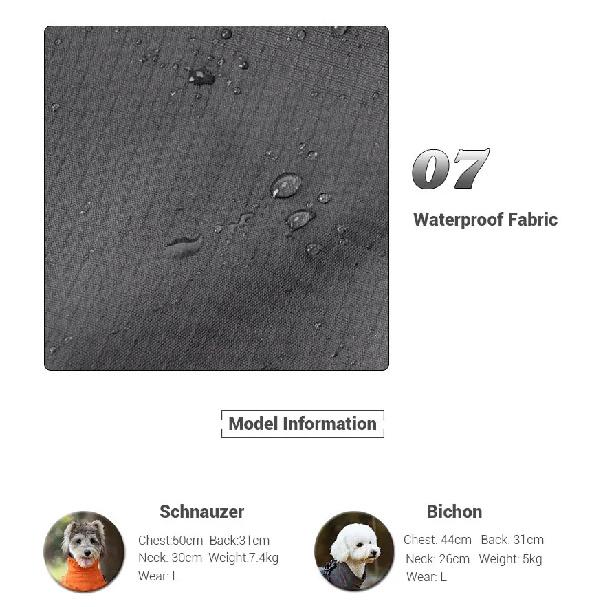 Dog Raincoat with Harness Waterproof Pet Rain Jacket for Small Dogs Adjustable Reflective Dog Rain Overalls with 4 Legs
