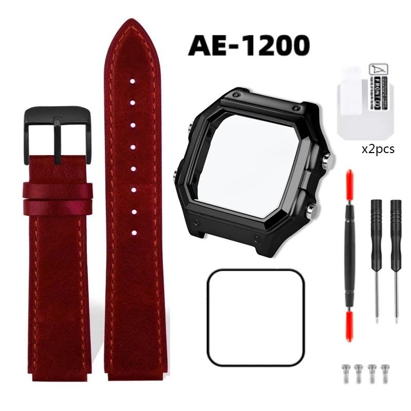 Pro Casio 3299 AE-1200 AE-1200WH AE1300 Modifikované pouzdro hodinek z nerezové oceli 304 AE1200 Celokovové pouzdro Ocelový řemínek
