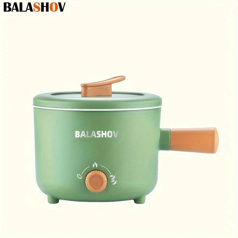 Non-stick electric pot with steamer rack, portable mini quick ramen cooking pot, adjustable power supply, non-stick wok, for cooking