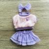 24cm Mia Doll Outfit: Pink-Purple Knit Top & Mesh Skirt Set