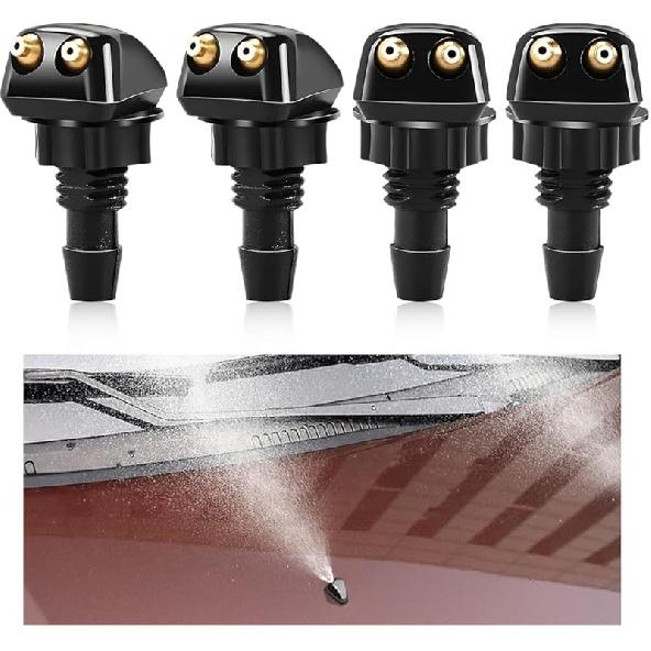 2 PCS Front Windshield Washer Nozzles, Windshield Left Right Wiper Washer Nozzle Sprayers, Windshield Squirter Nozzle Replacement for Most Cars SUVs