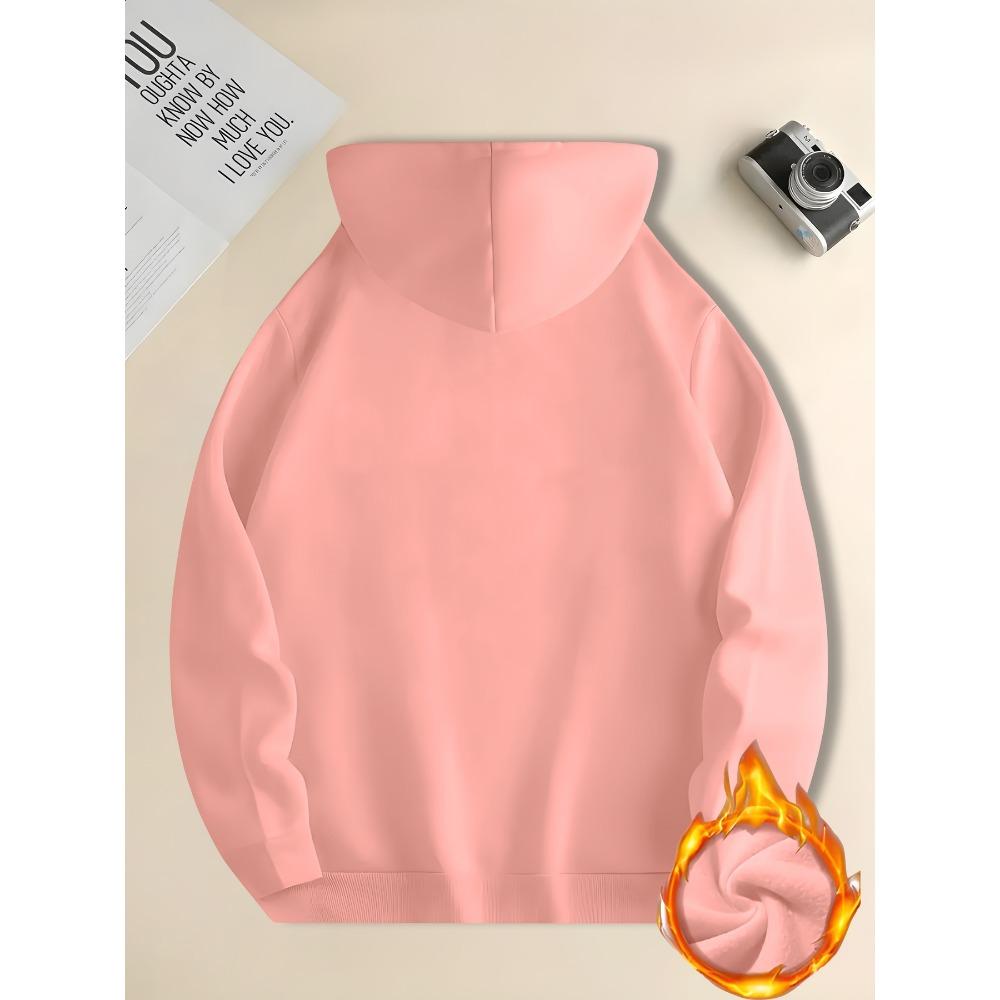 Men's Hooded Sweatshirt with Loose Winter Warmth, Kangaroo Pocket, Long Sleeved Casual Sportswear, Suitable for Cold Weather