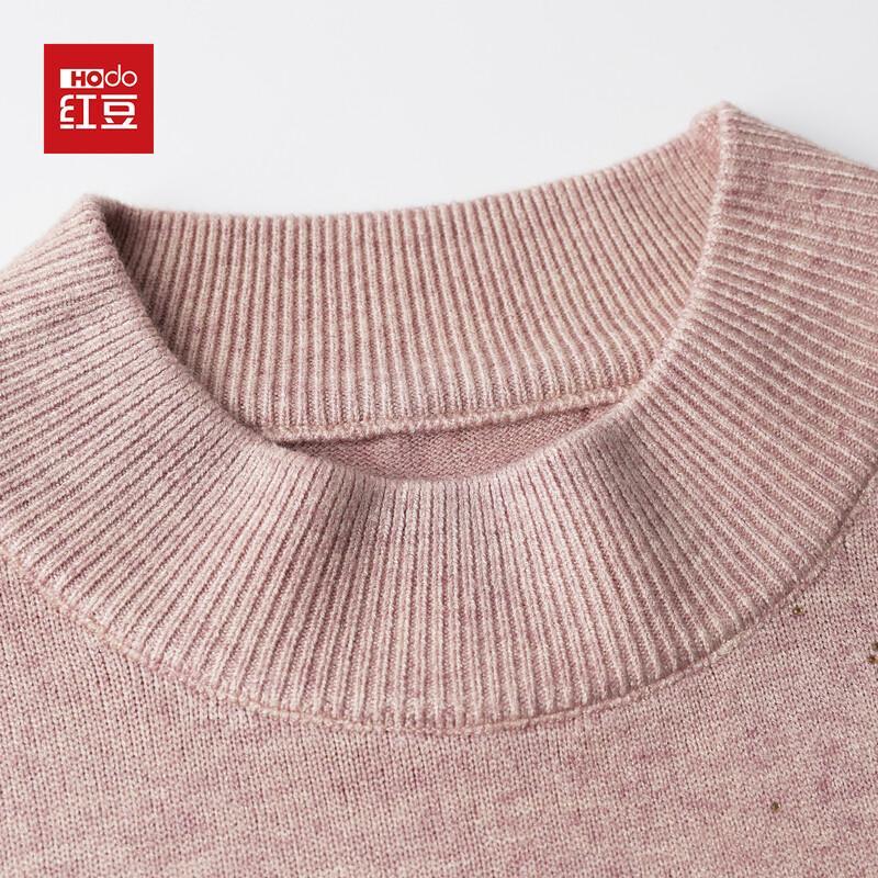 Hodo Women's Semi-Turtleneck Embroidered Knit Top