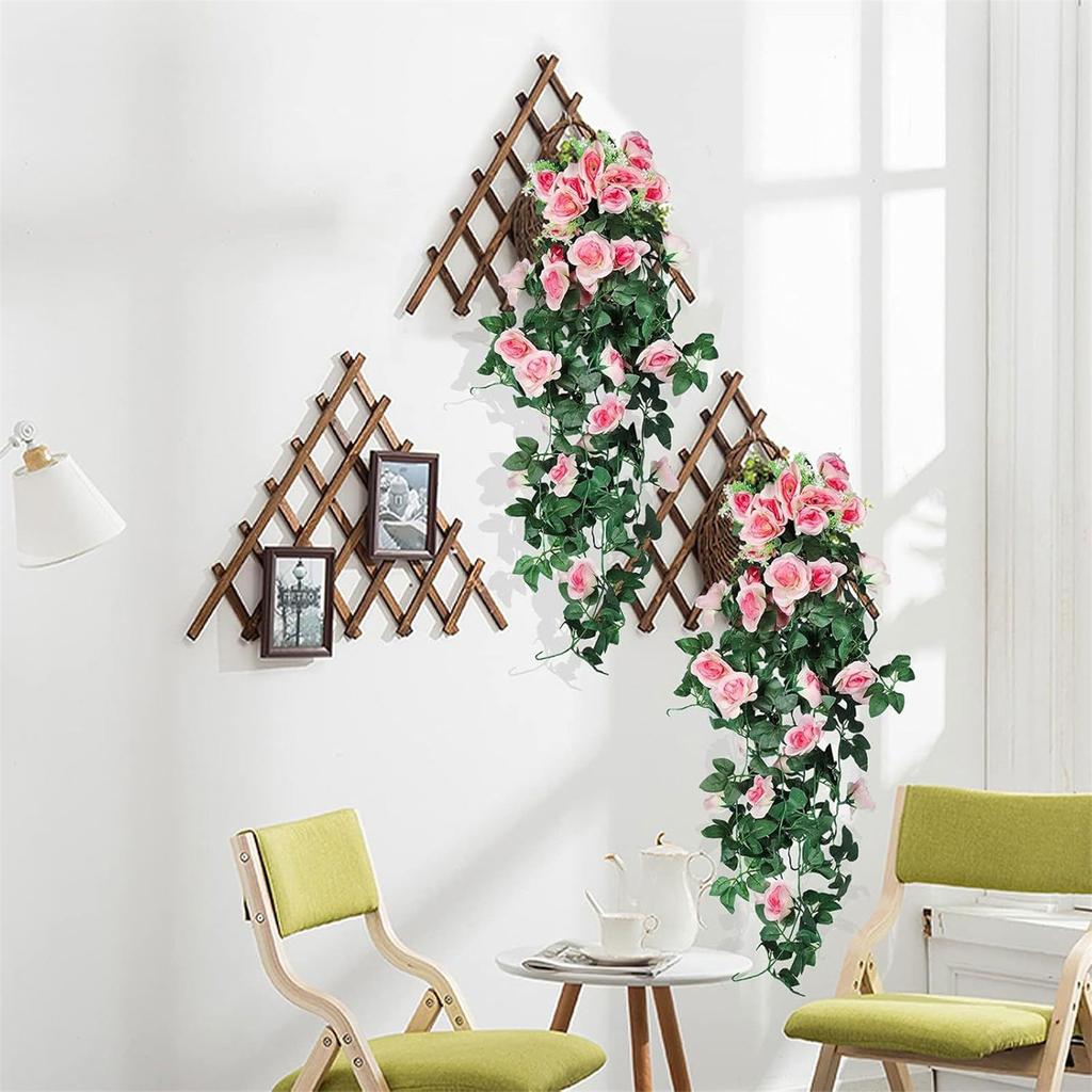 Snadná údržba Umělá růže Stonek Nástěnné závěsné girlandy Pro domov Svatbu Venkovní dekorace Dekorativní květina